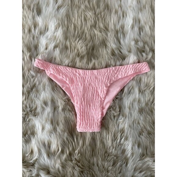 Cotton Candy PINK Ribbed Cheeky Bikini Bottom Size Medium NWOT - Picture 1 of 2